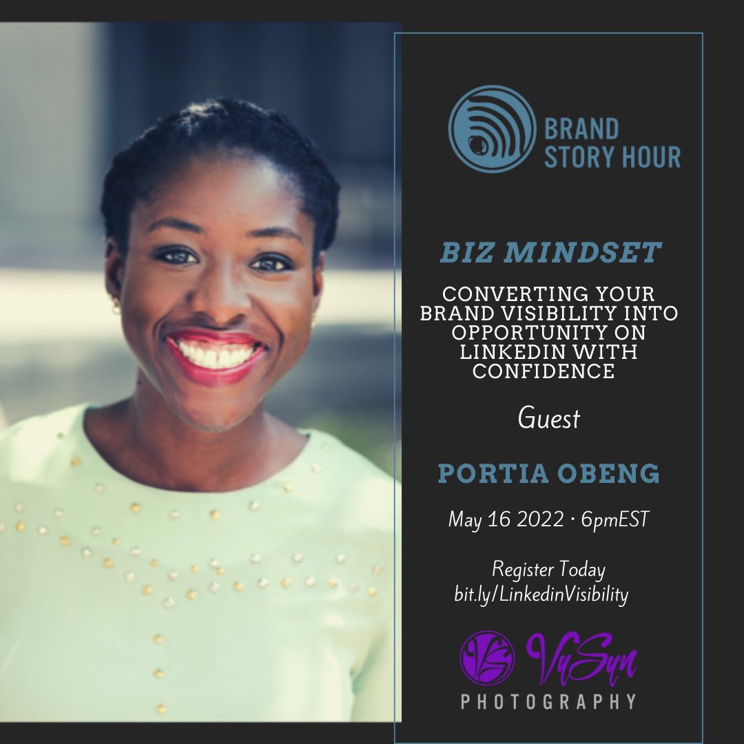 NEW LIVE EVENT ALERT!! “Converting Your Brand Visibility into Opportunity on LinkedIn With Confidence!” with Portia Obeng : RSVP bit.ly/LinkedinVisibi… #podcast #LinkedIn #leavingtwitter #OnlineMarketing