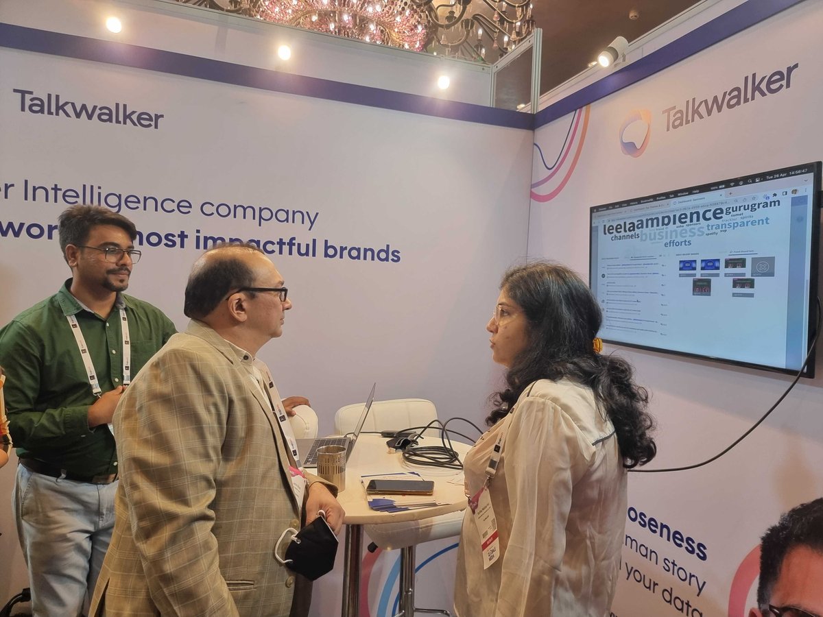 Our visitors are always in good company at the <a href="/Talkwalker/">Talkwalker</a> booth (no.38) at ad:tech New Delhi 2022. In photo: A live demonstration of our Command Center by <a href="/vartikahali/">vartika hali</a> and <a href="/abhinav023/">Abhinav Srivastava</a>.

#adtechIN #adtech2022 #Talkwalker