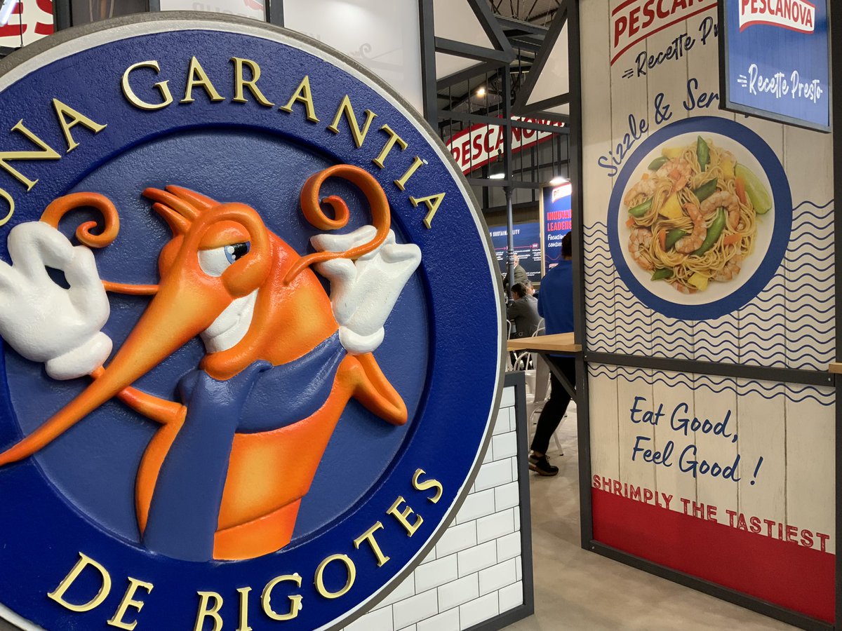 PescanovaCorp's tweet photo. Nos estrenamos en la @SeafoodExpo_GL en Barcelona 🙌, en el stand 3F601, con nuestras innovaciones “Recetas Presto” en Francia, “I Cook” de Grecia, las “Pastas Del Mar” en España y USA, los bigotudos #Rodolfos en nuevos formatos y mucho más… Todo delicious, avisamos 😋😜 https://t.co/9EczaaB9zo