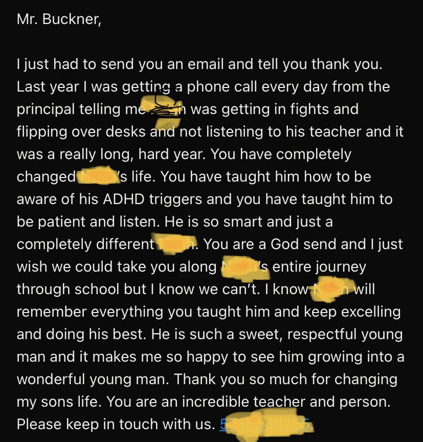 We all have to find our “Why” in our profession and I’m thankful for this parents lovely words! #LoveMyStudents #WhyNotMe?