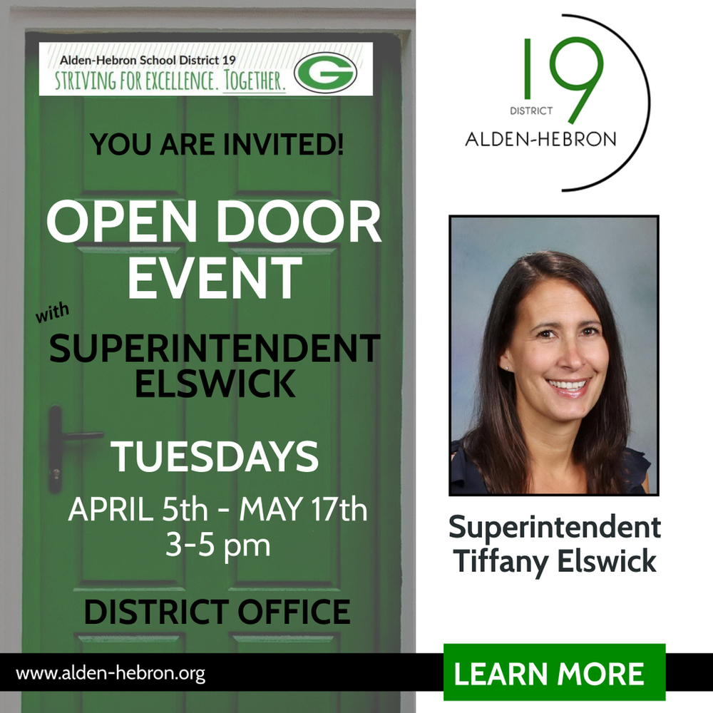 3-5 pm.  Tuesdays : April 5th through May 17th. alden-hebron.org/article/723365…