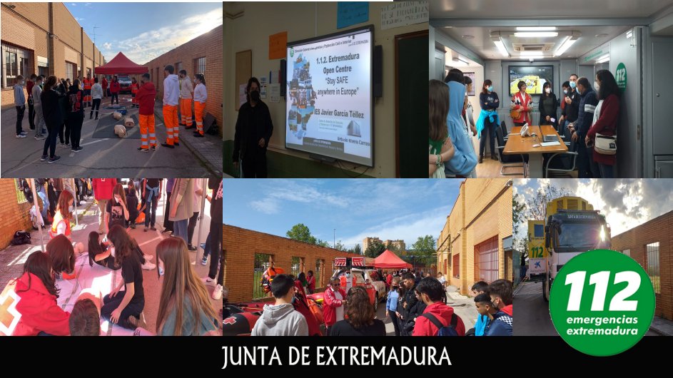 #Actividad_112 Puesto de Mando Avanzado #112Extremadura Exposición de Medios <a href="/CruzRojaEX/">Cruz Roja en Extremadura</a> 🚑Taller de Primeros Auxilios impartido por alumnos/as del Ciclo Formativo de #EmergenciasSanitaria, <a href="/CRUZROJA_CC/">Cruz Roja Española Cáceres</a> y Charla del Centro #112Extremadura en el IES0 #JavierGarcíaTéllez #Cáceres