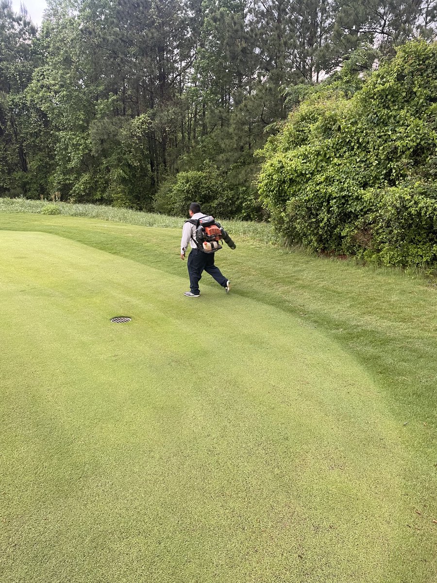 Blowing the flying ants that made an appearance for the Big XII Men’s Golf Championship. I guess 3” of rain yesterday and last night wasn’t enough to deal with!!