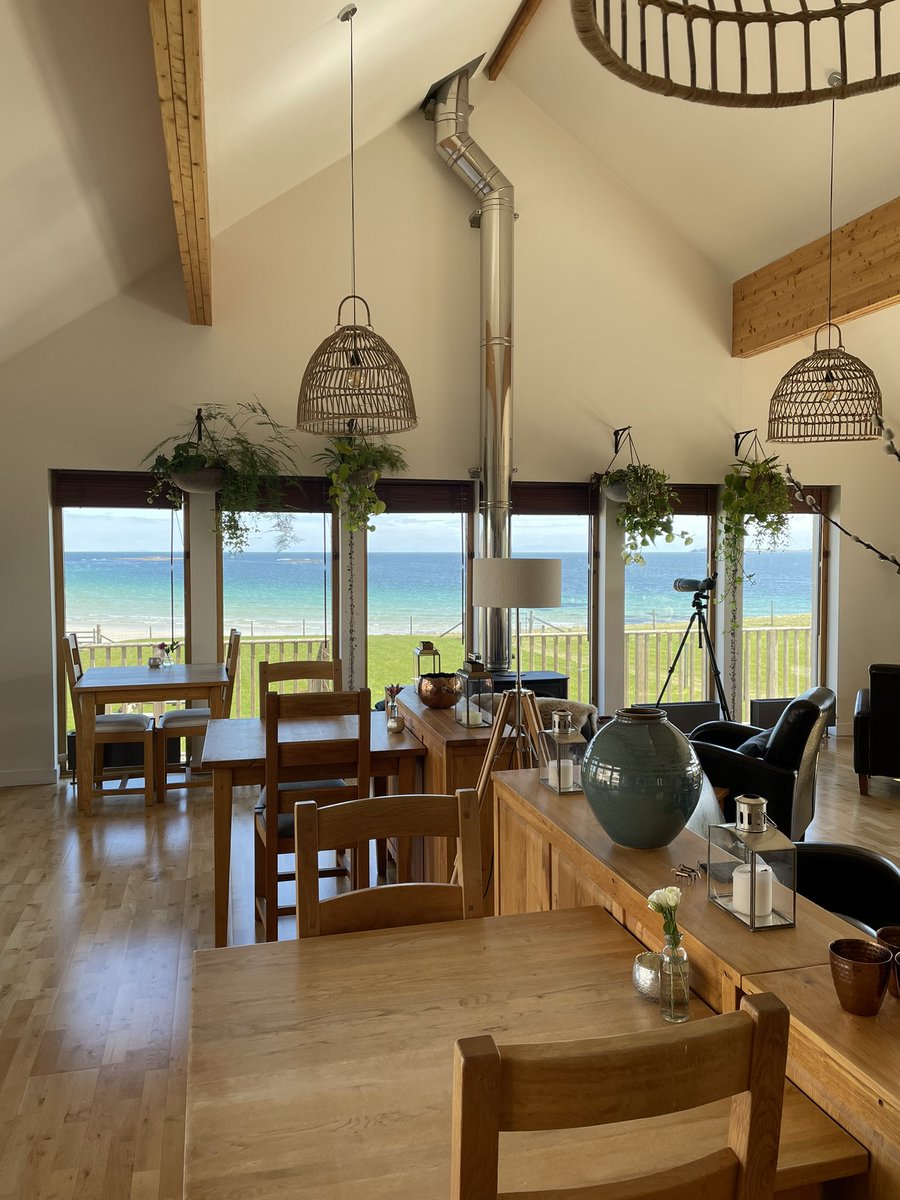 Our guests enjoyed breakfast with an amazing sunny view this morning! #breakfastwithaview #broadbayhouse #outerhebrides #Scotlandhour