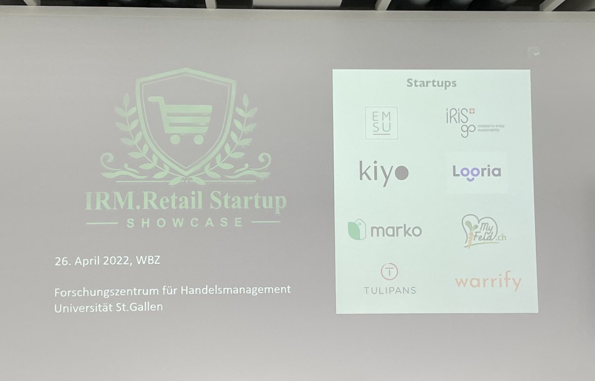 _mbaumann's tweet photo. Heute am IRM.Retail Startup Showcase 2022 an der Universität St. Gallen #startup #retail #pitches https://t.co/mBEBqZno99