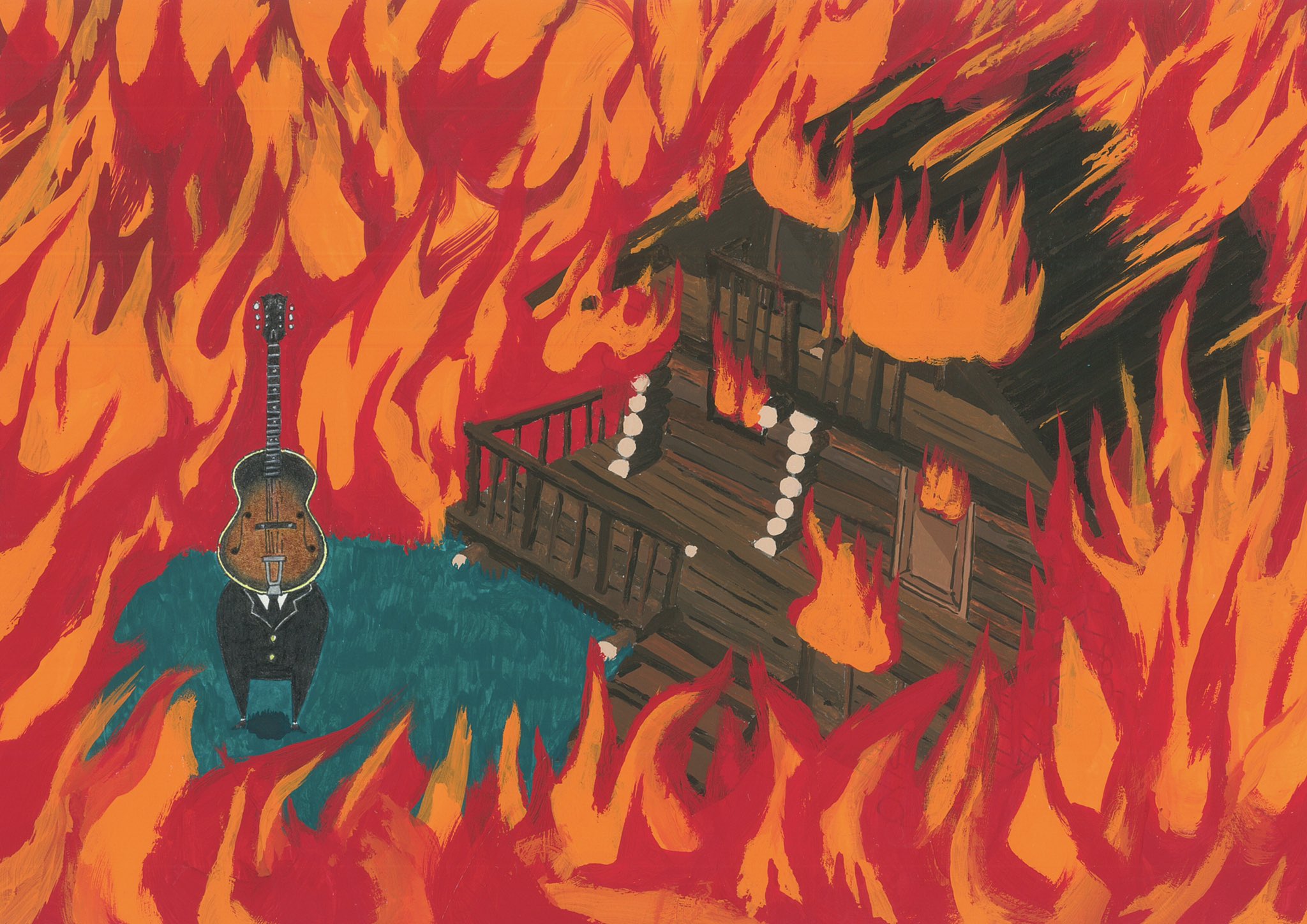 高川らも 山火事 友達の19歳の誕生日プレゼントに描いたやつです 火事 イラスト 色鉛筆画 アクリル絵の具 絵の具 ギター アナログイラスト アート Artwork Illustrationartists Japaneseart T Co Brg04wt2b7 Twitter