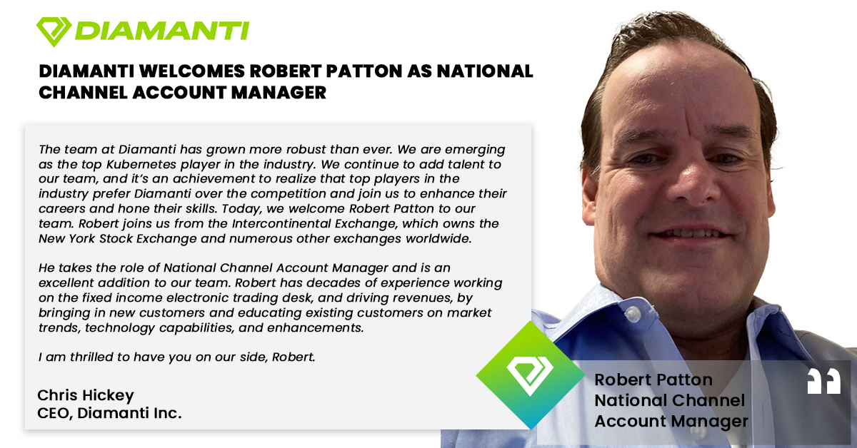Diamanti welcomes Robert Patton as National Channel Account Manager. Robert is an acclaimed professional with experience spanning decades. Good luck, Robert! 
Visit bit.ly/3DjIzl9 

#hr #kudos #thankyou #teamwork #growth #diamanti