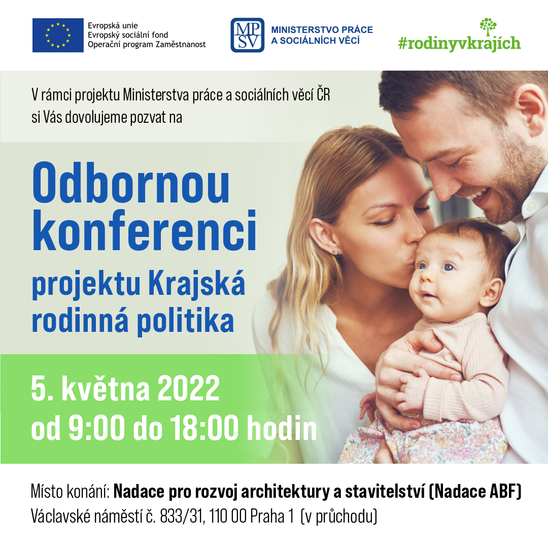 mpsvcz's tweet photo. Realizace projektu Krajská rodinná politika směřuje ke svému konci a na základě této skutečnosti si Vás dovolujeme pozvat na odbornou konferenci.

Program zde:
https://t.co/vFj8LOQVy7
Živě zde: https://t.co/M5mGxHEXJK. https://t.co/axi3BiPhFG