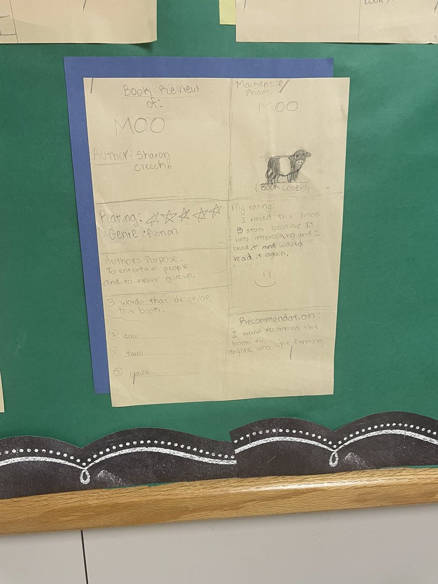 stefwinland's tweet photo. 4th grade book reviews #HVEavp https://t.co/KzoBnkeMsg
