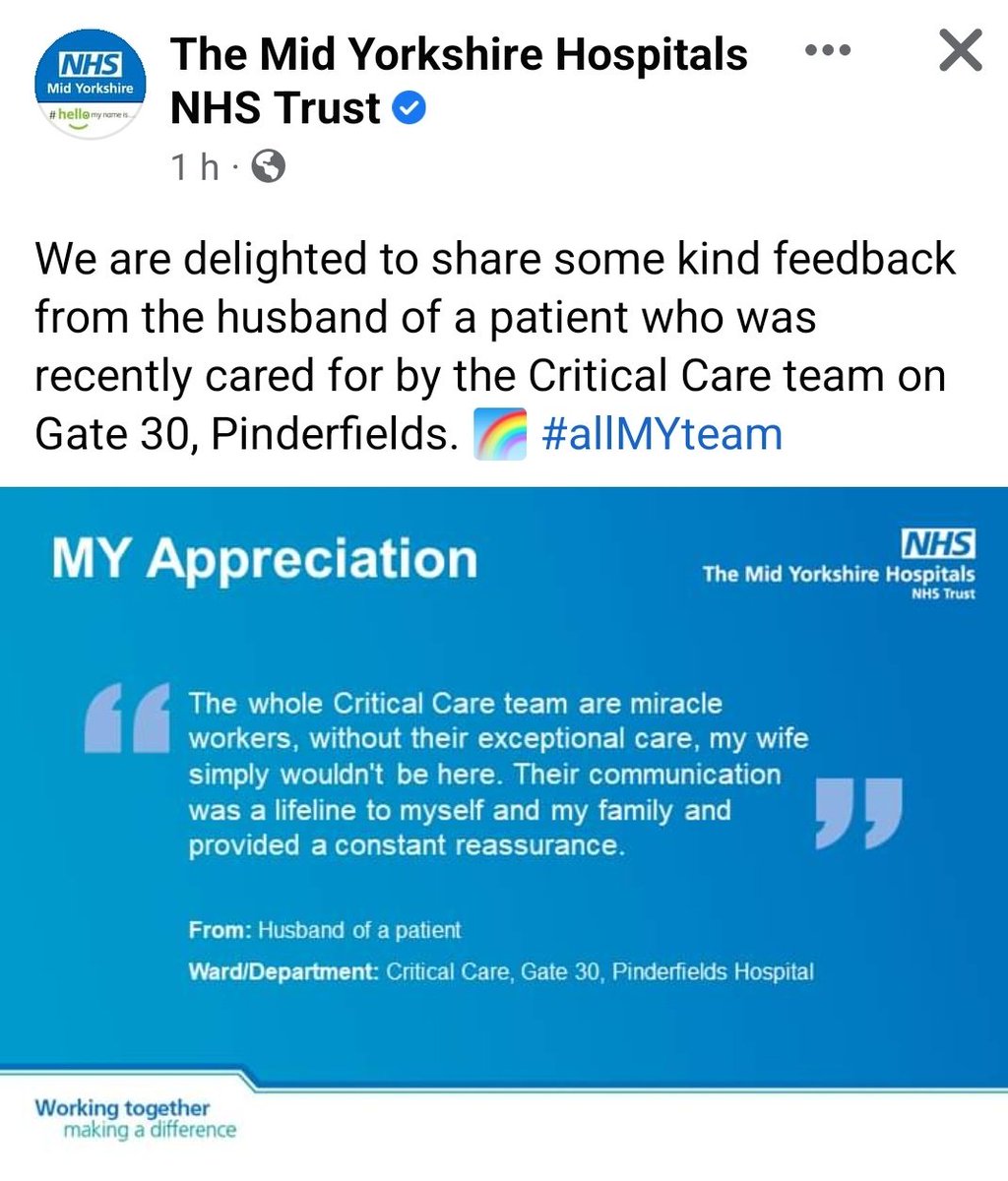 mytt_dart's tweet image. Amazing feedback recieved from a very grateful husband at our recent Critical Care Outreach follow up clinic 🤗🌟. Receiving such comments makes the most difficult shifts and the darkest days worthwhile 💜