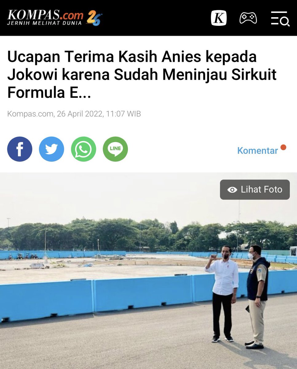 _Rizmaya__'s tweet photo. Presiden @jokowi menyempatkan diri meninjau langsung pembangunan sirkuit Formula E, harapannya agar pembangunan sirkuit bisa terlaksana dgn baik dan tepat waktu pada 4 Juni 2022.

Catat 👉🏻 Jokowi dukung Formula E,  bukan berarti dukung Korupsinya lho ya.! 🙈

@MardaniAliSera https://t.co/tyVMLeZAII