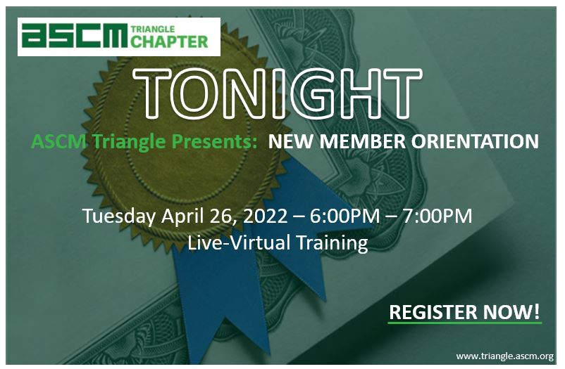 ASCM_GreaterNC's tweet photo. Still time to register! Don't miss our new member orientation tonight!
After all, membership has it's privileges!
#ASCMTriangle #supplychain https://t.co/s0z8u9a1Rt