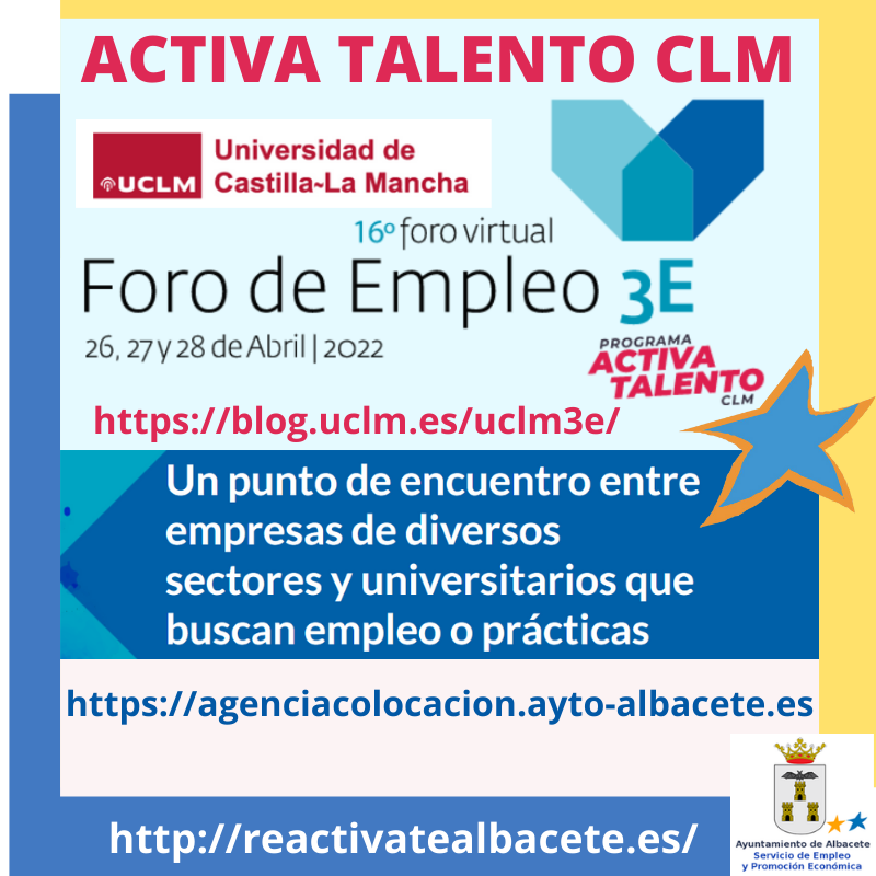 ClubEmpleoAB's tweet photo. La Agencia Municipal de Colocación de @AytoAlbacete ha estado presente hoy en el Foro de Empleo #UCM3E de la Universidad de Castilla-La Mancha, poniendo 18 #Ofertasdempleo a disposición de los/as estudiantes que buscan trabajo en #Albacete https://t.co/v8IDg9oaJM