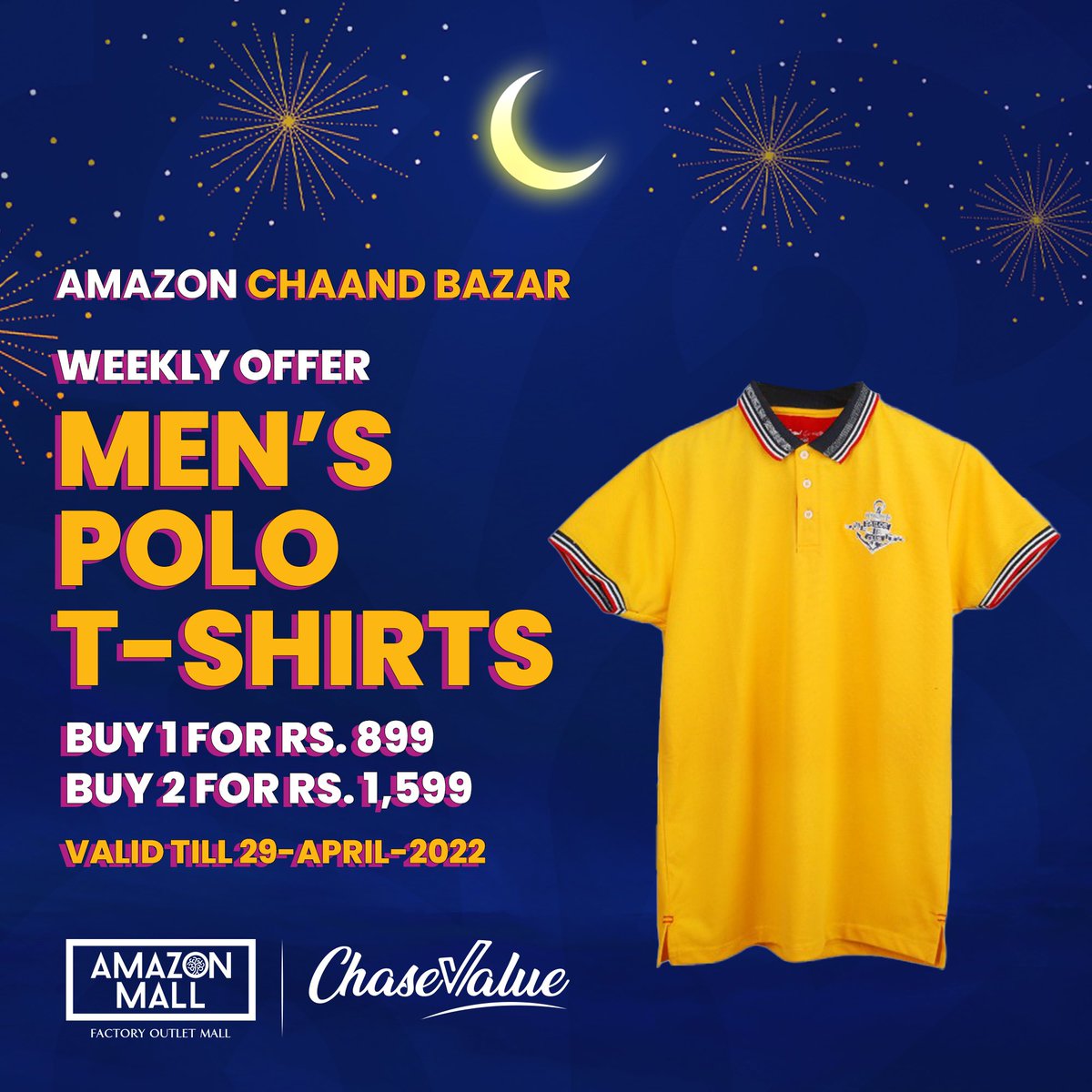 amazonmallpk's tweet photo. Avail exclusive weekly offer at Chase Value at Amazon Outlet Mall.
Buy 1 for 899
Buy 2 for 1599
Location: Amazon Outlet Mall
#amazonoutletmall #imaratgroupofcompanies #chasevalue #chaandbazar https://t.co/CIBPiYGgQF