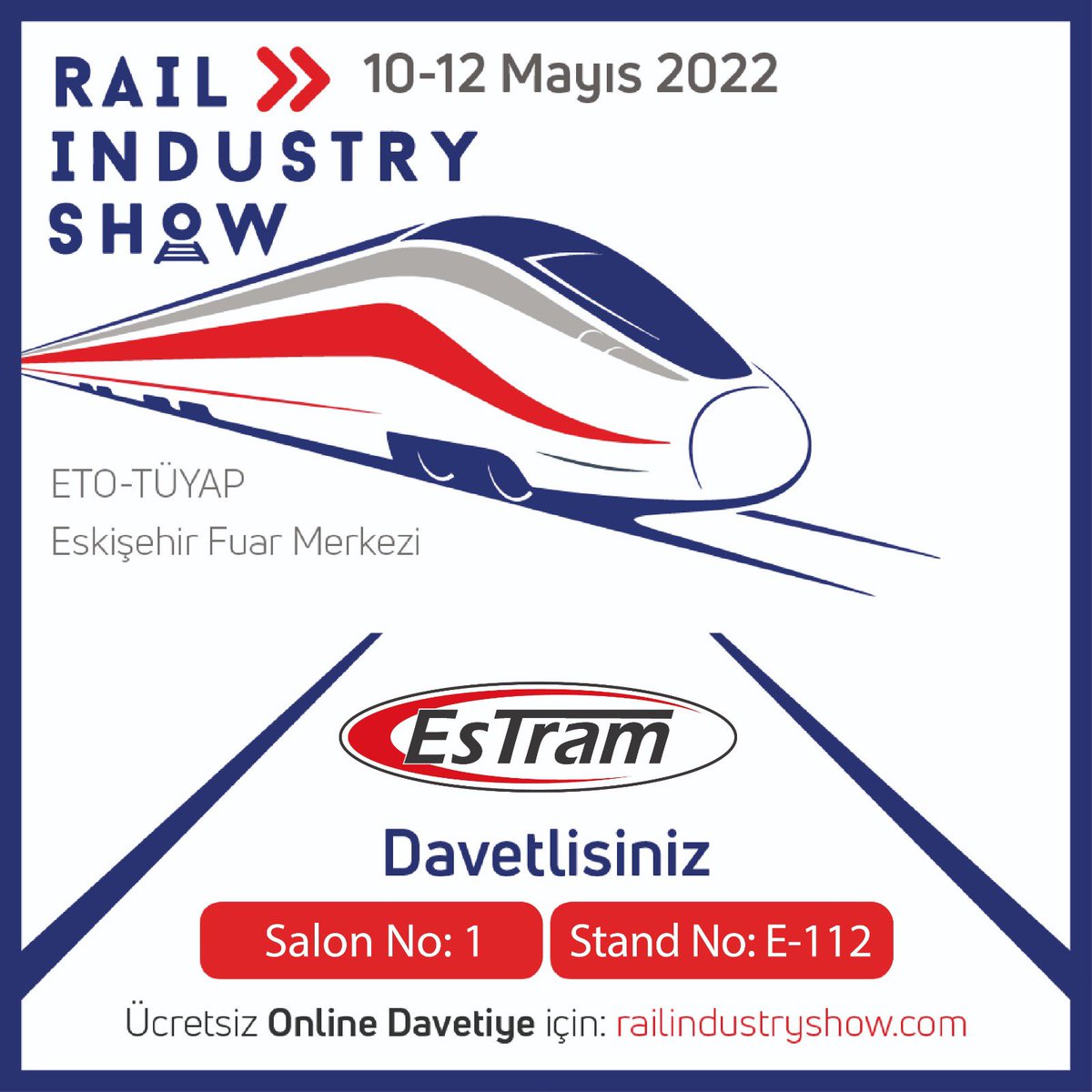 EstramHrs's tweet photo. 10-12 Mayıs tarihlerinde ETO-TÜYAP Eskişehir Fuar Merkezi'nde gerçekleşecek olan Rail Industry Show Fuarı'nda ESTRAM olarak biz de varız!🚈
Kıymetli hemşehrilerimiz başta olmak üzere sektör temsilcilerini bu özel fuara bekliyoruz
#tüyap #railshow #railindustry #ŞehirEskişehirdir https://t.co/hDd5a8Q5BR