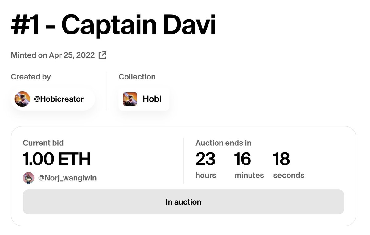 hobinft's tweet image. First offer! 🤩🥳
1 ETH = $ 3,000, glad you like it! Make a higher bid to become the owner of Captain Davi! 😎🥳

Don't delay! Only 23 hours remain! Don't miss out! 🥷🤩

foundation.app/@Hobicreator/h…

#nft #NFTGiveaway #NFT #NFTs #NFTCommmunity