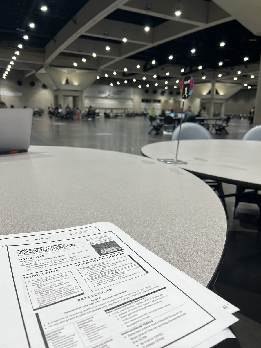 Last week I had the honor of presenting for the first time at #AERA in San Diego. It was a wonderful experience sharing what @Prof_Alston and I have learned about 4th-8th grade writing instruction. #AERA2022