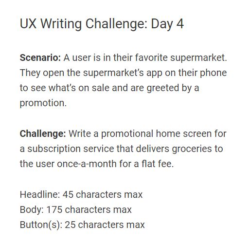 _miiishh's tweet photo. Got busy with some work, So I was unable to post my day04 writeup.
Day04 felt a kind of difficult for me. I struggled to figure out how to grab the user's attention but I tried.
I am looking forward to your helpful suggestions.โ๏ธ
@dailyuxwriting
#dailyuxwriting #UXWriting https://t.co/wHGZB4NpNB