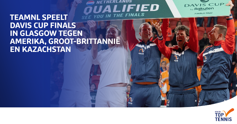 KNLTB's tweet photo. Paul Haarhuis: "Het is fantastisch dat we op dit mondiale tennisniveau kunnen meestrijden. We spelen in Glasgow, het zou super zijn als veel Nederlandse fans daar naartoe komen en ons komen aanmoedigen." #beleefhetbeste #TeamNL #KNLTBToptennis @DavisCup