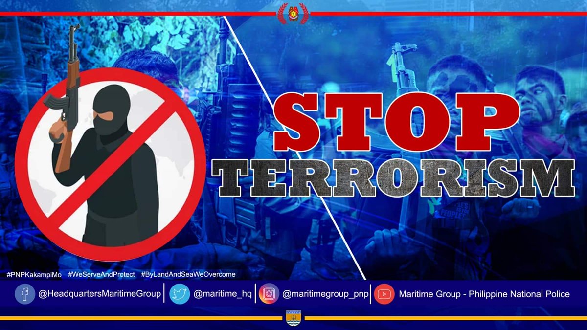 police_maritime's tweet photo. Stop Terrorism

#TatakRMUBar 
#TeamPNP
#PNPKakampiMo 
#SupportPNPPATROLPLAN2030 https://t.co/zIJAY1iqLx