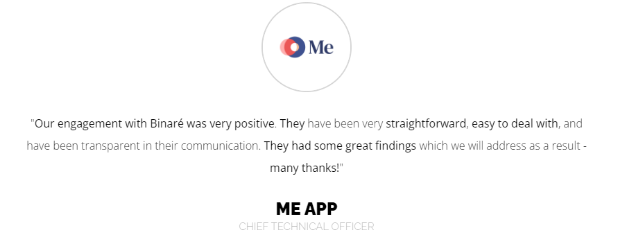 binareio's tweet photo. Want to get to know more about what #Binare do?🧐
Start your #journey through our site with #testimonials from our clients: https://t.co/uuE9djBCKj 👈
#cybersecurity #iot #tech #software #infosec #security #iiot #iotsecurity #BinareTeam #MeApp https://t.co/OpoZlLQ01u