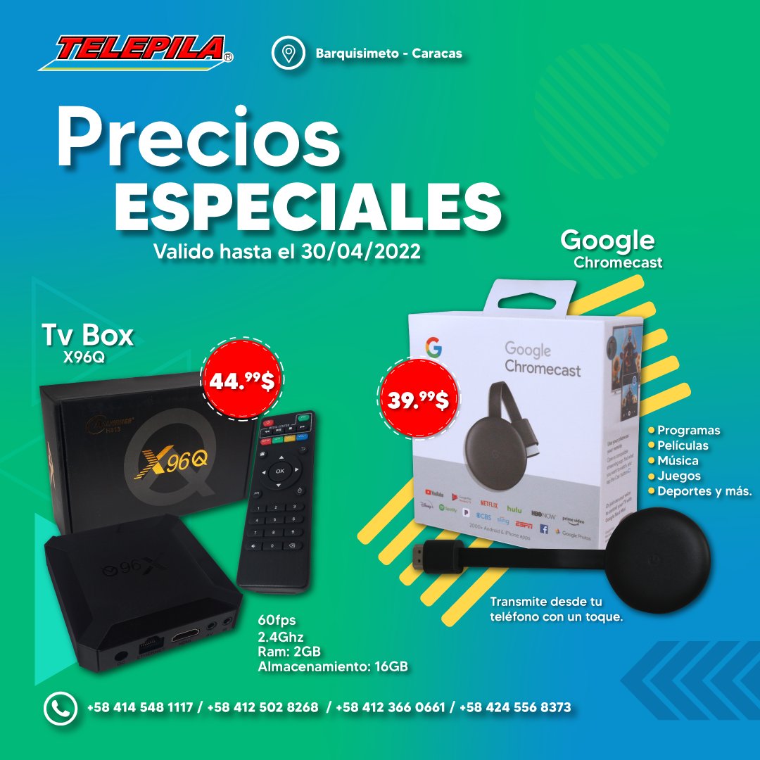 Telepila's tweet photo. #OFERTA EN TV BOX, FIRE TV, CHROME CAST Y ROKU https://t.co/304O2FcfLm