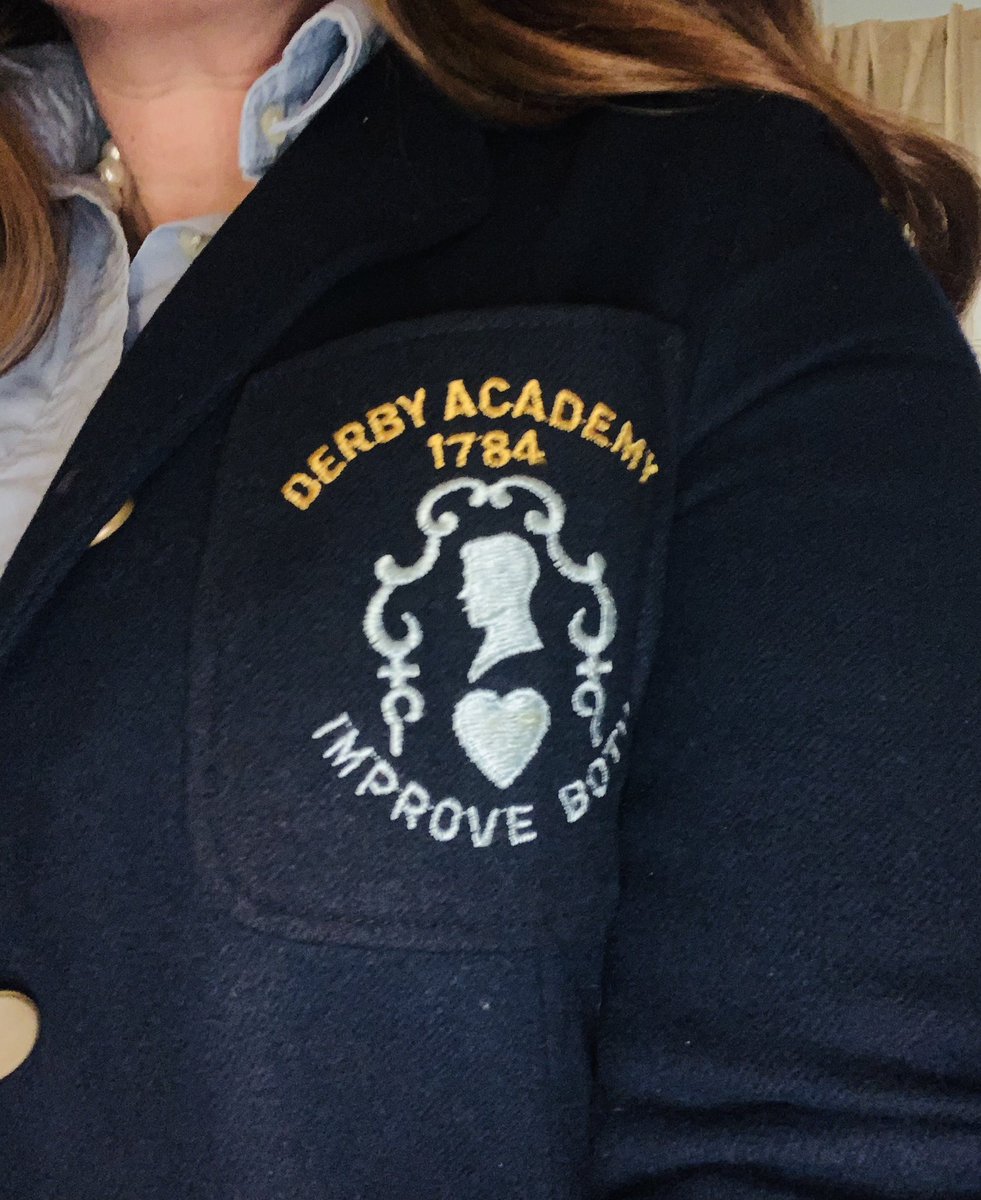 ProfATodd's tweet photo. I’m so glad I found my brother’s school blazer the last time I was home… bringing some old school style to “Alma Mater Monday” to start #FSOEspiritweek off right! #TeacherByTrine https://t.co/qwguqCTJj6
