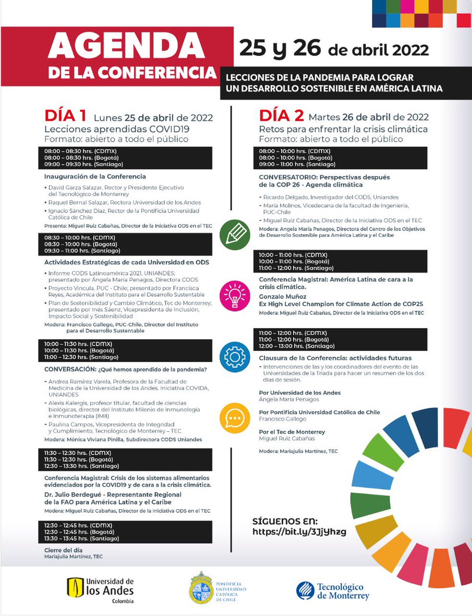 Conéctate hoy a la segunda jornada de la Conferencia "Lecciones de la pandemia para lograr un desarrollo sostenible en América Latina": bit.ly/3JjYhzg