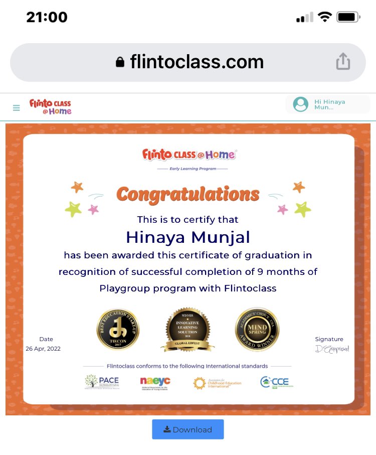 Another feather in the cap of Hinaya Munjal
