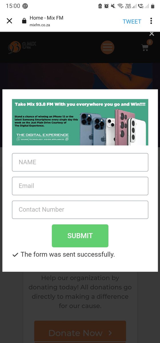 AmogetsweM_'s tweet photo. @Mix938FM Done #WinWithMixFM #WinAPhone https://t.co/EA3L8LjbBc