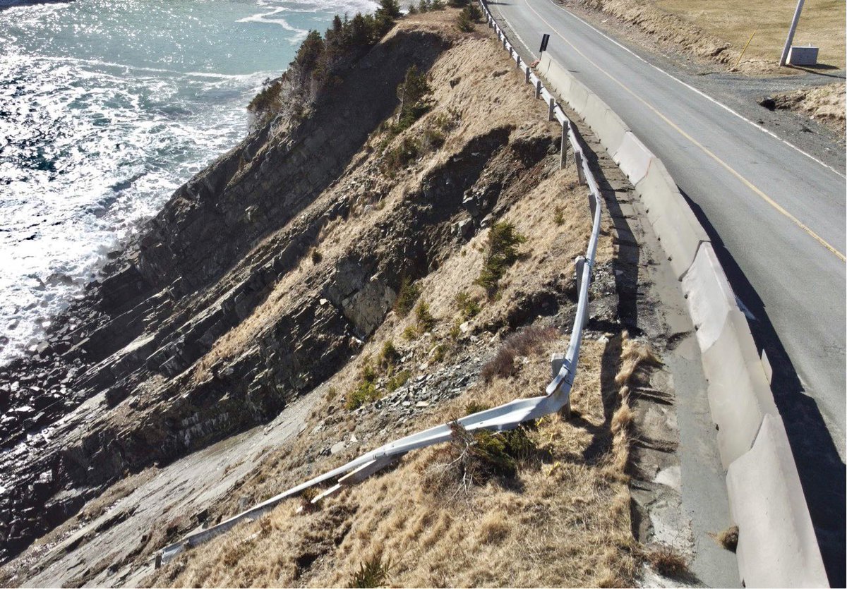 Ashley_LBMCOC's tweet photo. Our coastline is a stunning scenic route but it comes with safety concerns that need to be addressed! Minister @ElvisLoveless have you visited the site? @PremierofNL have you? This can’t be forgotten about! Thank you MHA @wall_joedy &amp; MHA @davidbrazil10 for help #nltraffic #nlwx https://t.co/DGjmV8mUTW