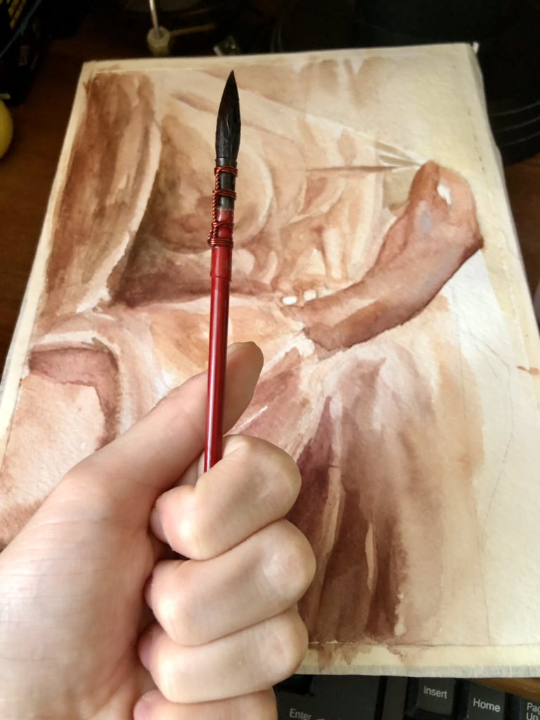 I am now away from home, I took with me the easiest - watercolor. I am learning to draw her almost from scratch, so difficult and interesting✌️🥴✊ #NFTartist #NFTCommunity