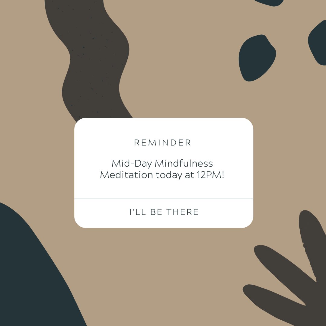 Drop in for a live 20 minute Mid-Day Mindfulness Meditation today via zoom. 

All levels of meditation- beginner to advanced meditators - are welcome. No sign up required.

Click the link to join: apps.its.uiowa.edu/swipe2/site/he…
