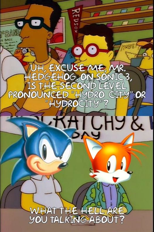 meeplewich's tweet photo. #SonicTheHedgehog #Sonic #Sonic3 #Tails #MilesPrower #HydroCity 
#TheSimpsons #SimpsonsMemes #HomerSimpsons #Database https://t.co/RrzMlOGkqC