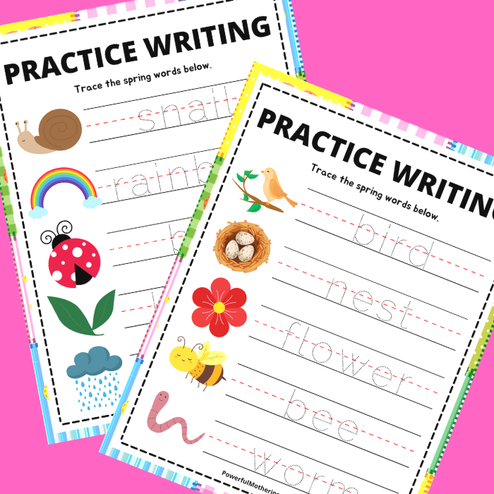 PowerMothering's tweet photo. Spring Writing Practice Printables For Handwriting - https://t.co/QnY1yvGGrj https://t.co/RgRsC8rUgC