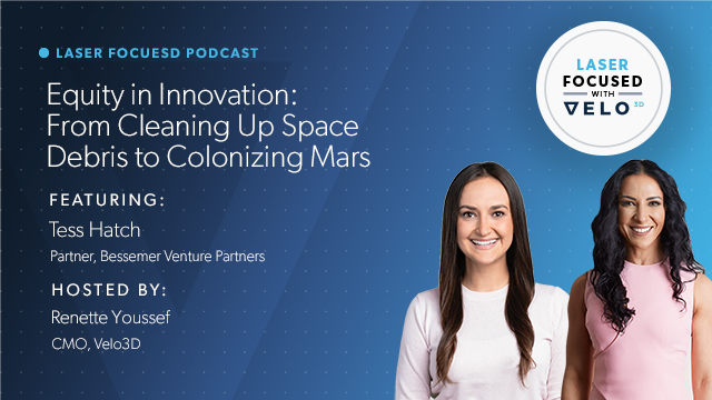 On the newest episode of #LaserFocused from <a href="/VELO3DMetal/">Velo3D</a> <a href="/tesshatch/">Tess Hatch</a> and I discuss the future of space technology and how it will impact our lives. Listen to the full episode now at: link.chtbl.com/laser-focused 

#laserfocused #innovation #additivemanufacturing