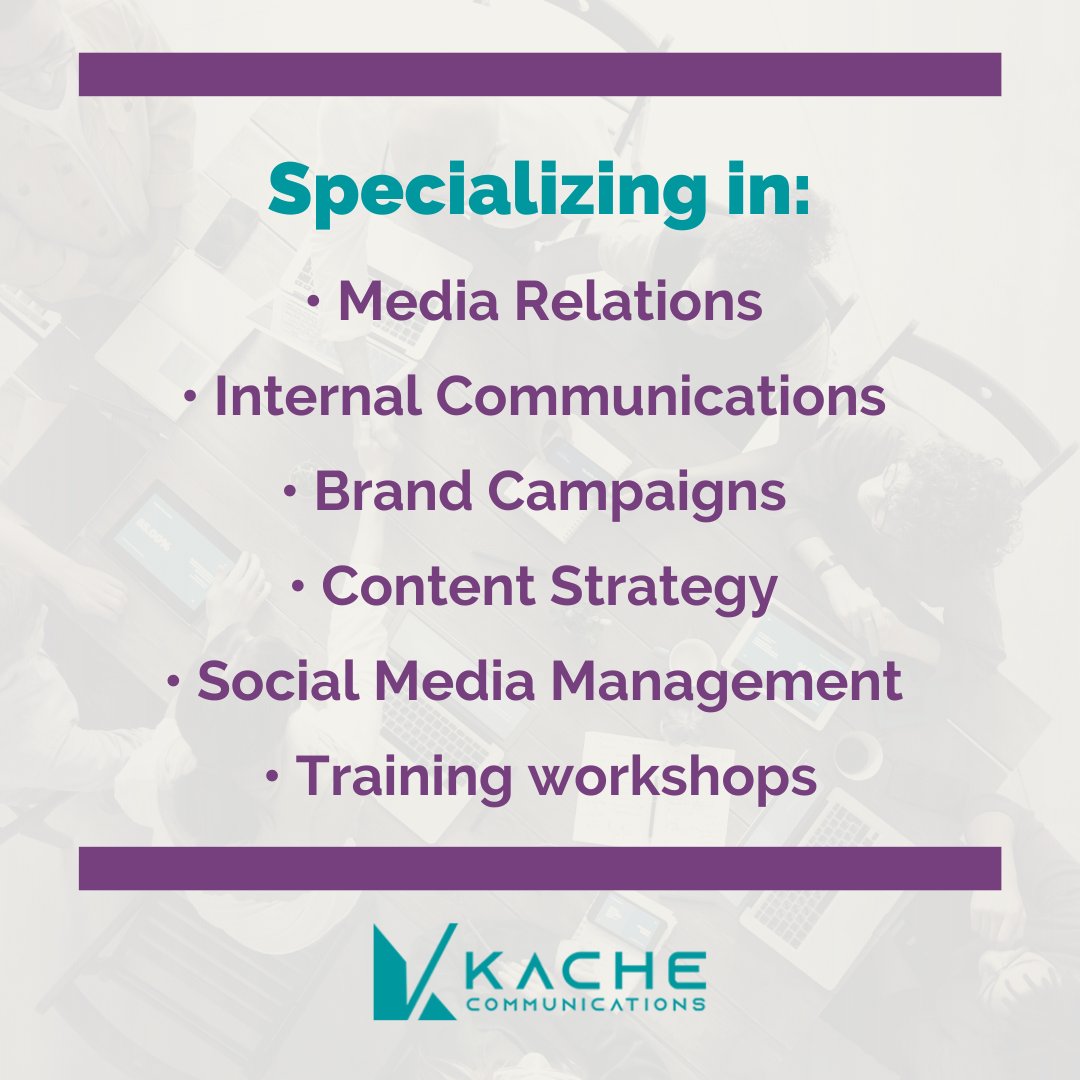kachecomms's tweet photo. Marketing communications is the engine for any business and our goal is to ensure driving efficiency and alignment with your business strategy. 

Visit our site to learn more: https://t.co/hzi5kZ2j4w https://t.co/UBCnna1n7H
