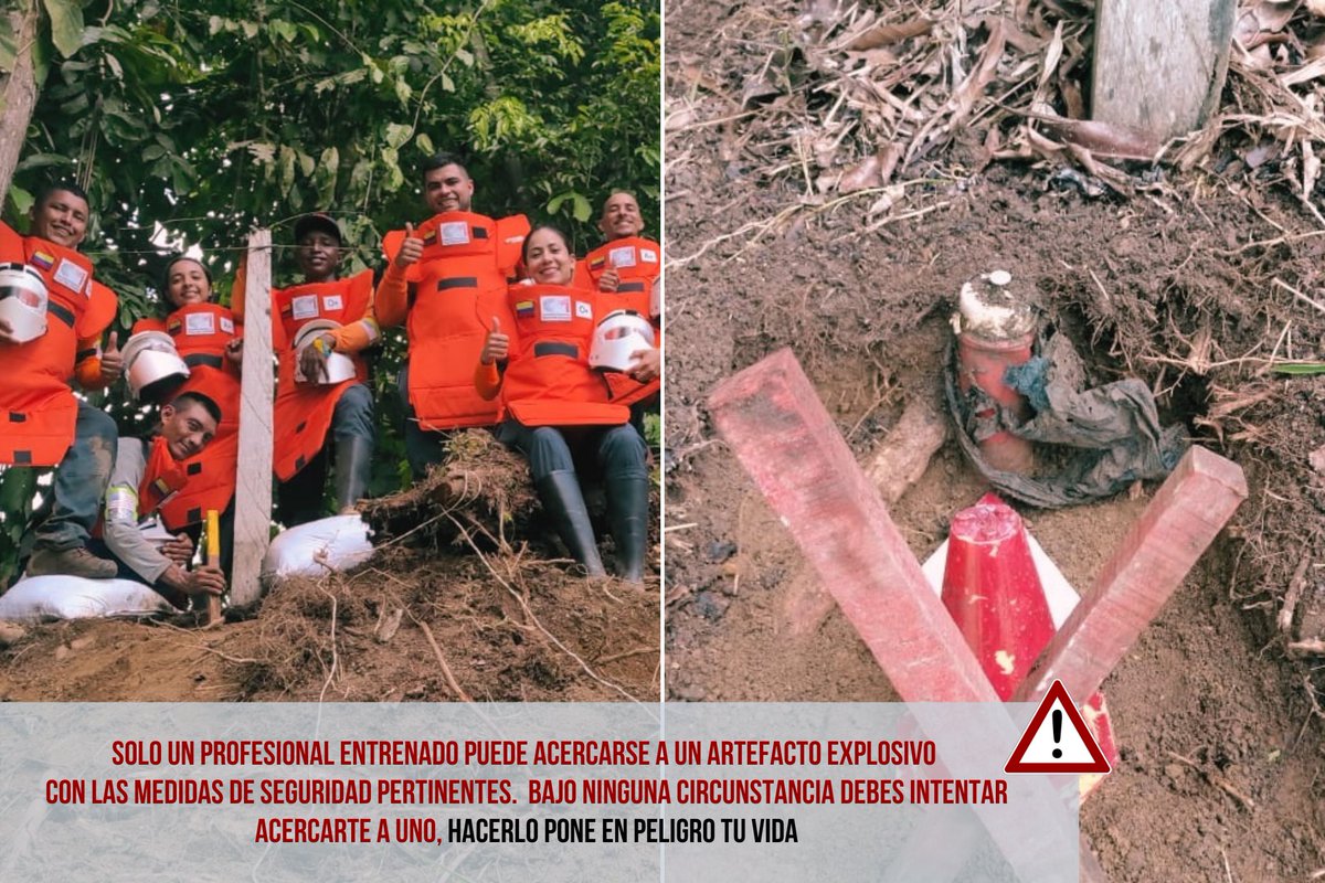 COL_SIN_MINAS's tweet photo. #UnaMinaMenosUnaVidaMas celebramos el hallazgo y neutralización de una Mina Antipersonal en el municipio de #Chigorodo #Antioquia por parte de nuestro equipo, mujeres y hombres dedicados a la transformación de sus territorios. https://t.co/fkJgcpGuNu