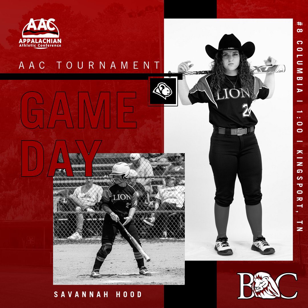 BCLionsSoftball's tweet photo. The chase for a banner begins today!

🏆 AAC Tournament
🆚 No. 8 Columbia
📍 Kingsport, TN
🏟 Brickyard Ball Fields
🕐 1:00PM
🖥 https://t.co/oPqEdEoUvN
📊 https://t.co/c8dVZuE3N5

#Contend | #WeAreBecauseHeIs https://t.co/3hvh6BdMq0