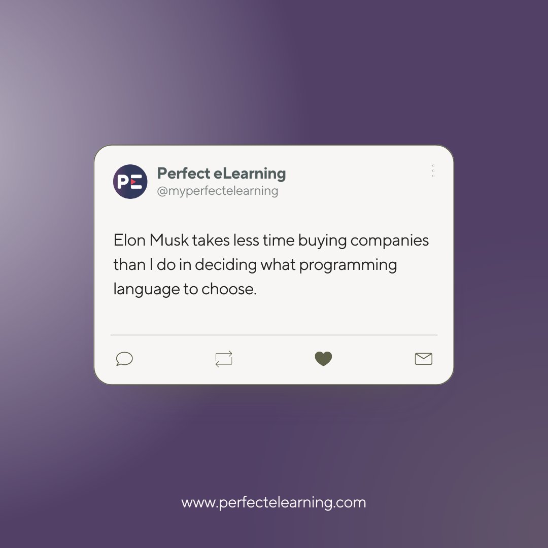 Perfectelearn's tweet photo. Now don't procrastinate, just slide into our DM's and kickstart your career now!
#ElonMusk #Twitter #ElonMuskTwitter #MomentMarketing
#PerfectPlanB #PerfecteLearning https://t.co/WKeVvieaa8