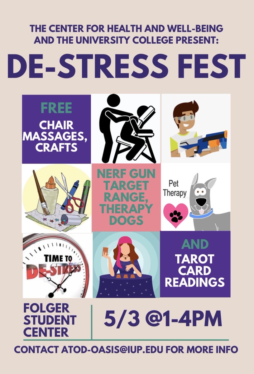 Join us in one week for de-stress fest!