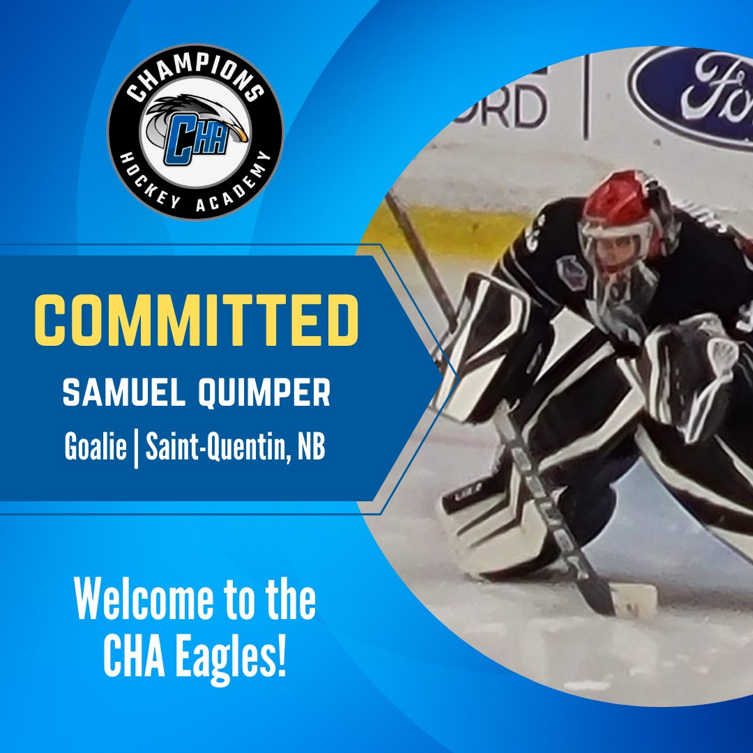 Champions Hockey In Partnership With Fca Champions Hockey Academy Is Pleased To Announce The Signing Of Samuel Quimper A Goalie From Saint Quentin Nb Samuel S Most Recent Team Is L Ecole Lucille Teasdale