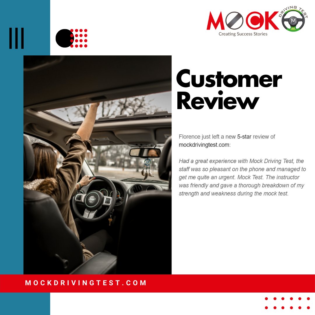 MockDrivingTest's tweet image. Our excellent feedback speaks for itself!

Why not book a mock test now by visiting: ⁠ bit.ly/mockdrivingtest
or call one of our friendly advisors for more information on: 02031297741

#MockDrivingTest #drivingschool #learntodrive #learnerdriver #drivingskills