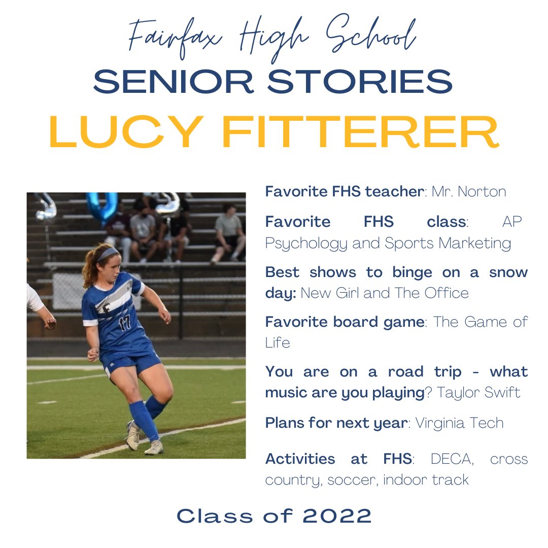 City of Fairfax Schools on X: Today's senior is Lucy Fitterer