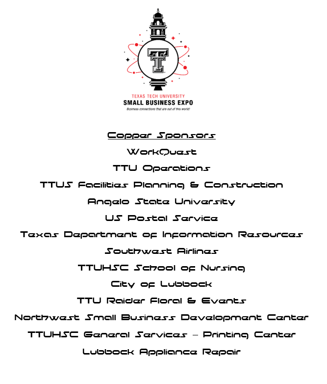 Thank you to our Copper Sponsors for #TTUSBE22