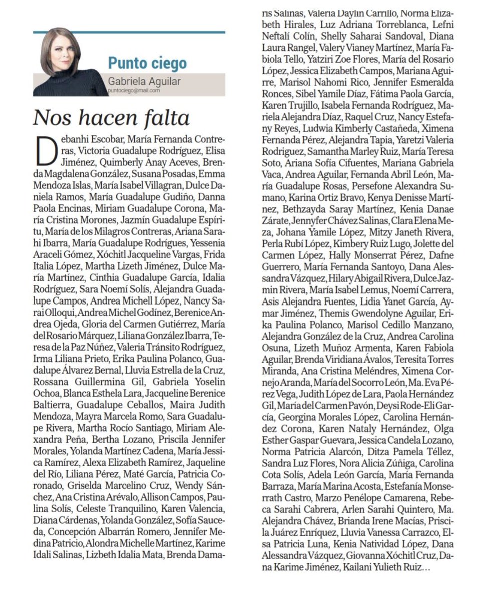 #NosHacenFalta por <a href="/GabrielaInforma/">GABRIELA AGUILAR</a> ⚫️🇲🇽