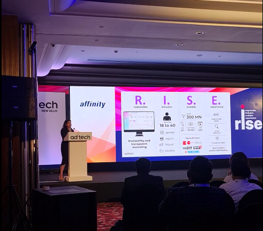 AffinityMediaGr's tweet photo. Day 1 at @adtechIndia! Shilpa Sadana &amp; Rishi Sharma gave an insightful presentation on how mCanvas &amp; VEVE are delivering impactful ads for brands the R.I.S.E way! (Responsible, Inclusive, Scalable, Experiential)
If you're at #AdTech2022, come and meet our team at booths 10 &amp; 10A! https://t.co/E3GiS81hin