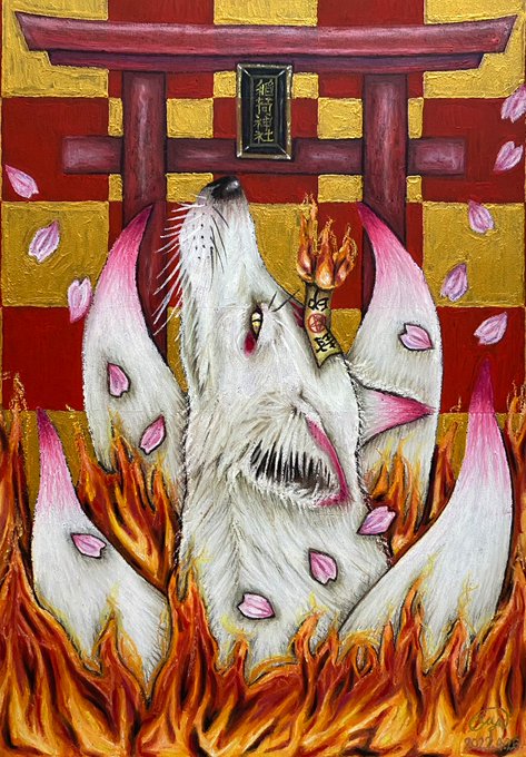 神社のtwitterイラスト作品