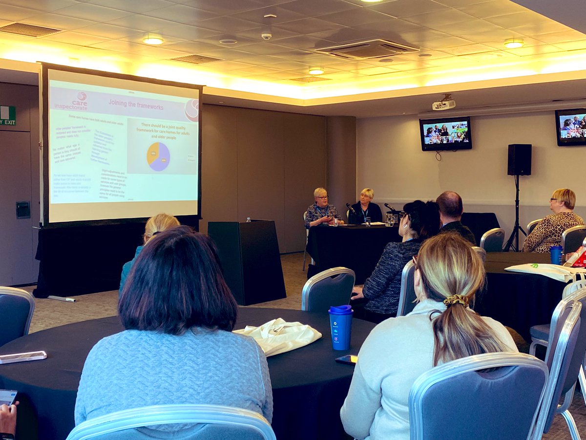 careroadshows's tweet photo. Ending a successful day at #careroadshows Glasgow is Linda and Amanda from @CareInspect, discussing the important updates they have made to the Framework! A Q&amp;A is about to kick off where visitors are going to get the opportunity to ask their all-important questions! https://t.co/J57MPywiVv