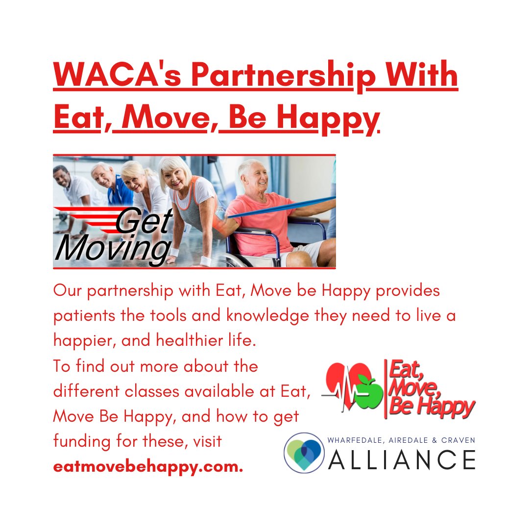 Our partnership with Eat, Move be Happy provides patients the tools and knowledge they need to live a happier, and healthier life.

To find out more about the different classes available at Eat, Move Be Happy, and how to get funding for these, visit eatmovebehappy.com.